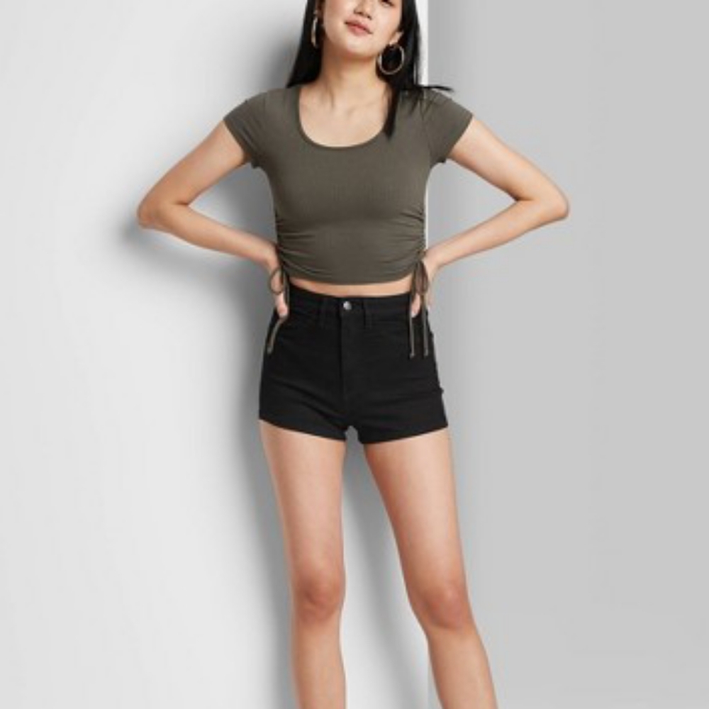 Wild Fable High Rise Jean Shorts Black